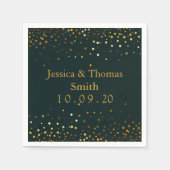 Serviette En Papier Personalized Green Gold Glitter Faux Foil (Devant)