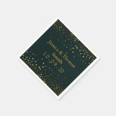 Serviette En Papier Personalized Green Gold Glitter Faux Foil (Coin)