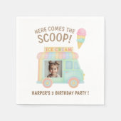 Serviette En Papier Personalized Ice Cream Truck Rainbow Photo  (Devant)