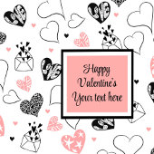 Serviette En Papier Personalized Love Text Pink Black Hearts Party 