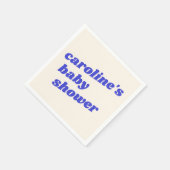 Serviette En Papier Personalized Modern Blue Retro Baby Boy Shower  (Coin)