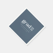 Serviette En Papier Personalized Modern Slate Blue 2026 Graduation (Coin)