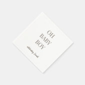Serviette En Papier Personalized Mushroom Taupe Baby Boy Shower (Coin)