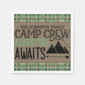 Serviette En Papier PERSONALIZED NAME Cabin Camping Adventure (Devant)