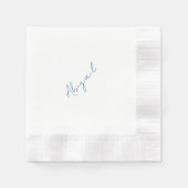 Serviette En Papier Personalized Name Teal Bridal Shower Coined  (Devant)