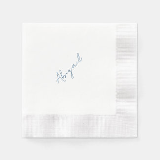 Serviette En Papier Personalized Name Teal Bridal Shower Coined 