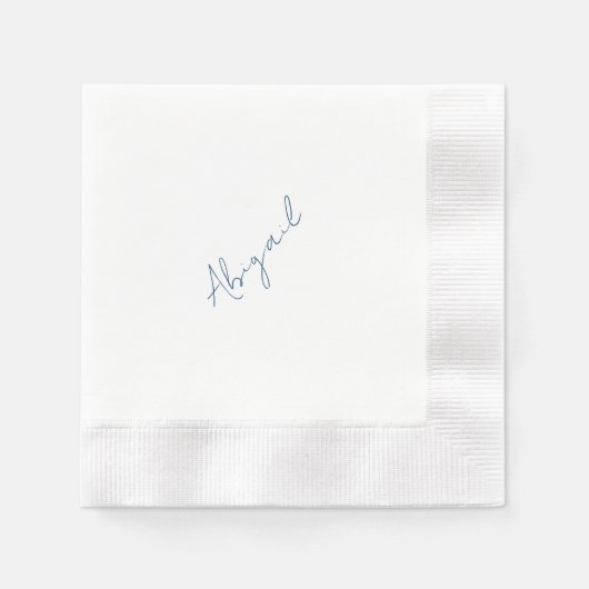 Serviette En Papier Personalized Name Teal Bridal Shower Coined (Devant)
