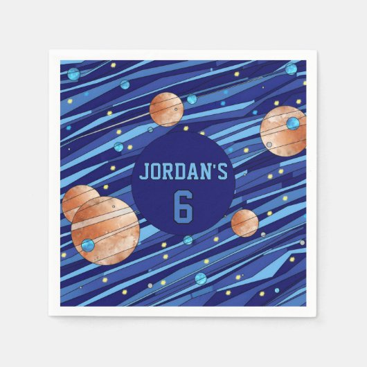 Serviette En Papier Personalized Outer Space Galaxy Birthday (Devant)