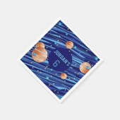 Serviette En Papier Personalized Outer Space Galaxy Birthday (Coin)