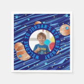 Serviette En Papier Personalized Outer Space Galaxy Birthday (Devant)