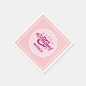 Serviette En Papier Personalized Pink Birthday Party (Coin)