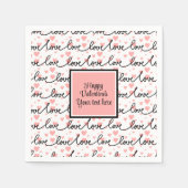 Serviette En Papier Personalized Pink Black Hearts Sketch Valentine  (Devant)