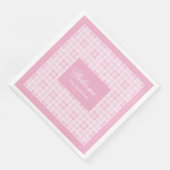 Serviette En Papier Personalized Pink Table Napkins Modern Tartan Look (Coin)