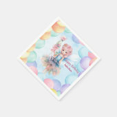 Serviette En Papier Personalized Pretty Blue Fairy Birthday Napkins  (Coin)