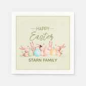 Serviette En Papier Personalized, pretty Easter festive napkins (Devant)