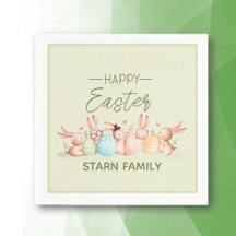 Personalized, pretty Easter festive napkins
