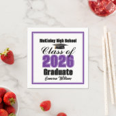 Serviette En Papier Personalized Purple Class of 2026 Graduation Party (En situation)