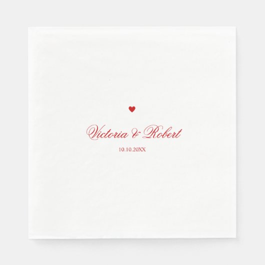 Serviette En Papier Personalized Red Heart (Devant)