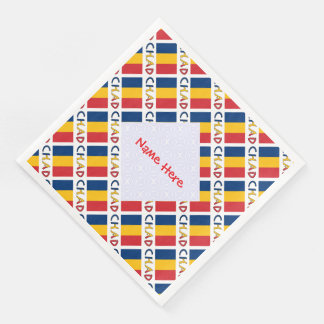 Serviette En Papier Personalized Red Name Chad Flag Tiled