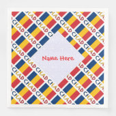Serviette En Papier Personalized Red Name Chad Flag Tiled (Devant)