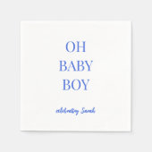 Serviette En Papier Personalized Royal Blue Baby Boy Shower (Devant)