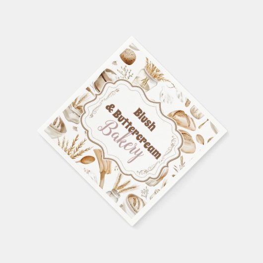 Serviette En Papier Personalized Rustic Baking Business (Coin)