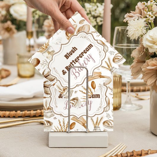 Serviette En Papier Personalized Rustic Baking Business