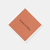 Serviette En Papier Personalized Rustic Terracotta Wedding Napkins (Coin)
