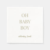 Serviette En Papier Personalized Sage Green Baby Boy Shower (Devant)
