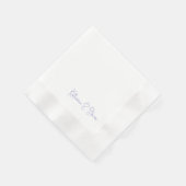 Serviette En Papier Personalized Script Lavender Names Coined Wedding (Coin)