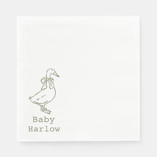 Serviette En Papier Personalized Silly Goose Baby Shower (Devant)