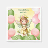 Serviette En Papier Personalized Sweet Fairy 1st Birthday Napkins (Devant)