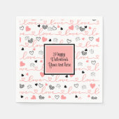 Serviette En Papier Personalized Table Love Text Art Valentine Napkins (Devant)