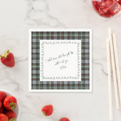 Serviette En Papier Personalized Tartan Border Love Note Napkin  (En situation)