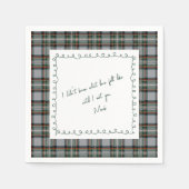 Serviette En Papier Personalized Tartan Border Love Note Napkin  (Devant)