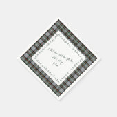 Serviette En Papier Personalized Tartan Border Love Note Napkin  (Coin)