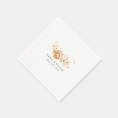 Serviette En Papier Personalized Terracotta Floral Elegant Wedding (Coin)