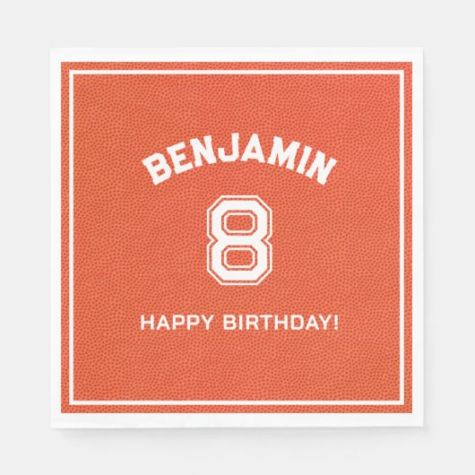 Serviette En Papier Personalized textured Basketball Party kids Napkin (Devant)