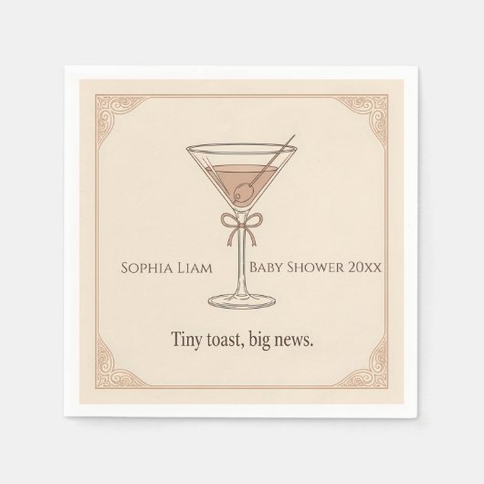 Serviette En Papier Personalized Tiny Toast Big News (Devant)