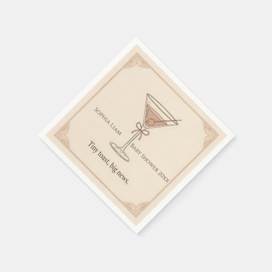 Serviette En Papier Personalized Tiny Toast Big News (Coin)