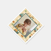 Serviette En Papier Personalized Train Birthday Photo (Coin)