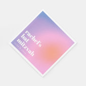 Serviette En Papier Personalized Trendy Lavender Purple Bat Mitzvah (Coin)