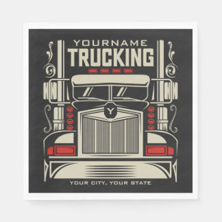 Serviette En Papier Personalized Trucking 18 Wheeler BIG Trucker