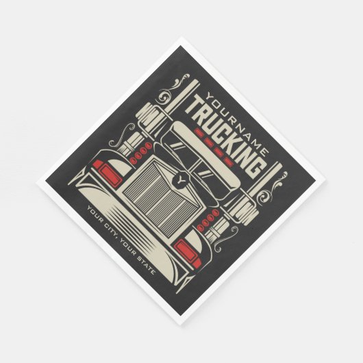 Serviette En Papier Personalized Trucking 18 Wheeler BIG Trucker (Coin)