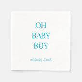Serviette En Papier Personalized Turquoise Oh Baby Boy Shower Napkins (Devant)