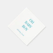 Serviette En Papier Personalized Turquoise Oh Baby Boy Shower Napkins (Coin)