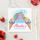 Serviette En Papier Personalized Waterpark Party Birthday (En situation)
