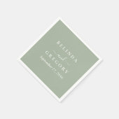 Serviette En Papier Personalized Wedding Cocktail Napkins Text Green (Coin)