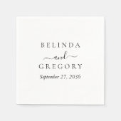 Serviette En Papier Personalized Wedding Cocktail Napkins with Text (Devant)