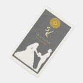 Serviette En Papier Personalized Wedding Couple Silhouette Monogram  (Coin)